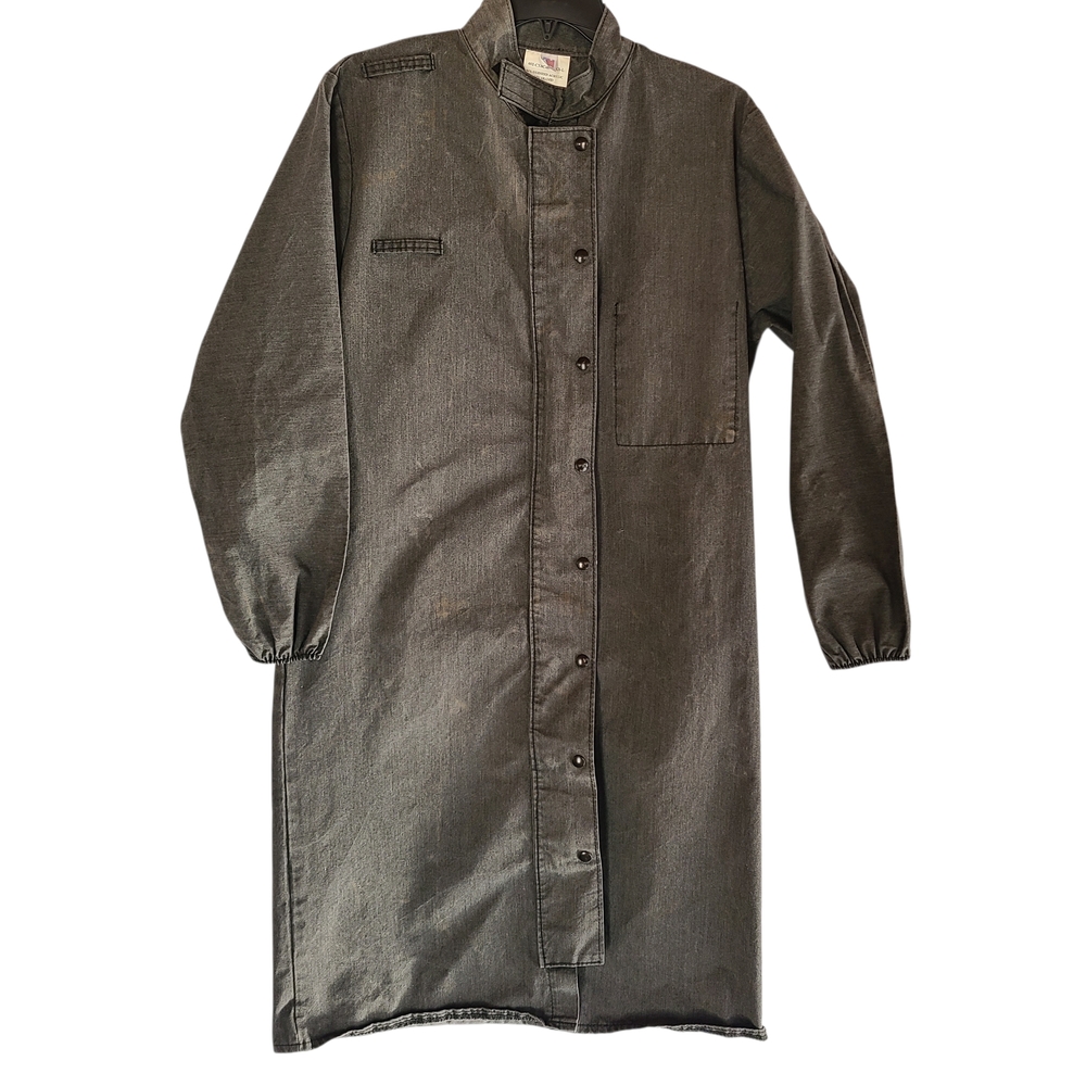 VTG USA FR Work Coat Oxidized Acrylic Aramid Flame Resistant Duster Gray L
